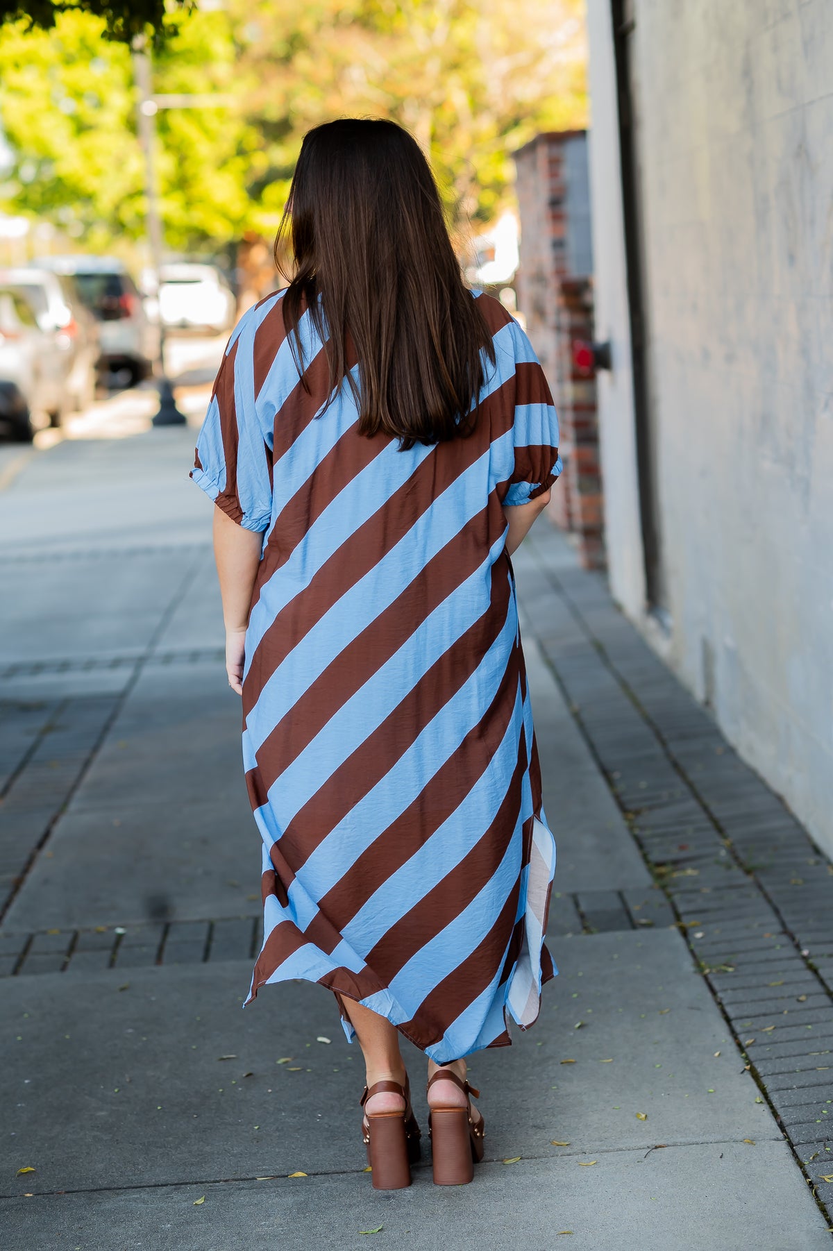 Elsa Striped Dress-Lt. Blue