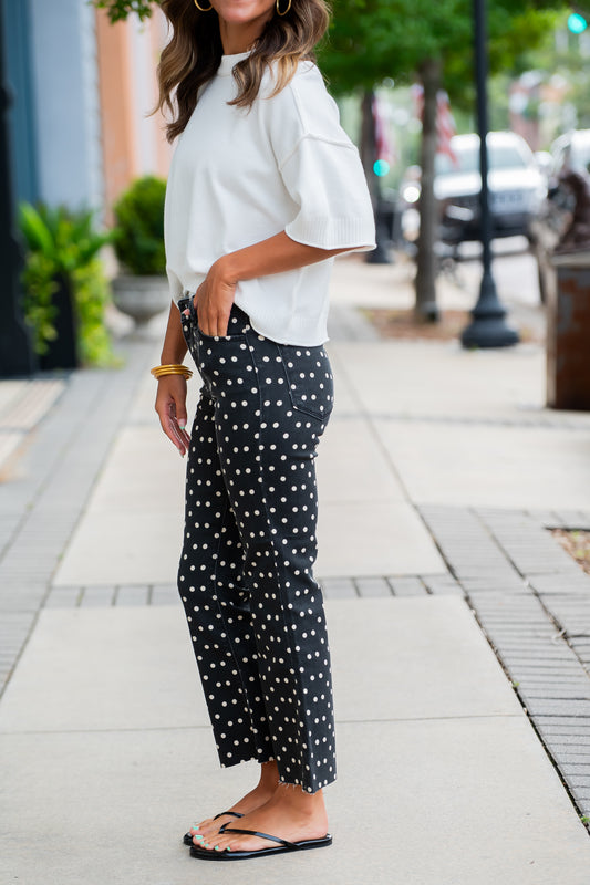 Vic HR Crop Flare-Polka Dot