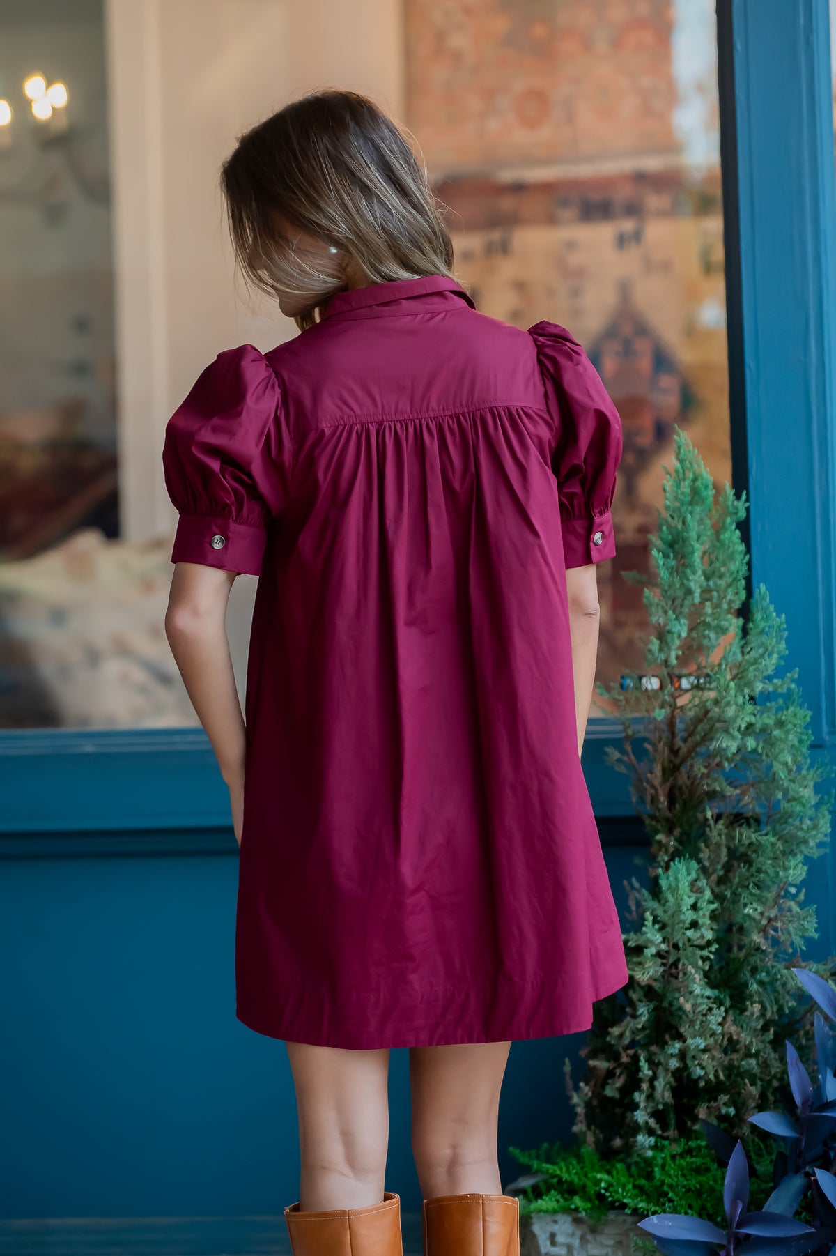Rorabeth Burgundy Dress