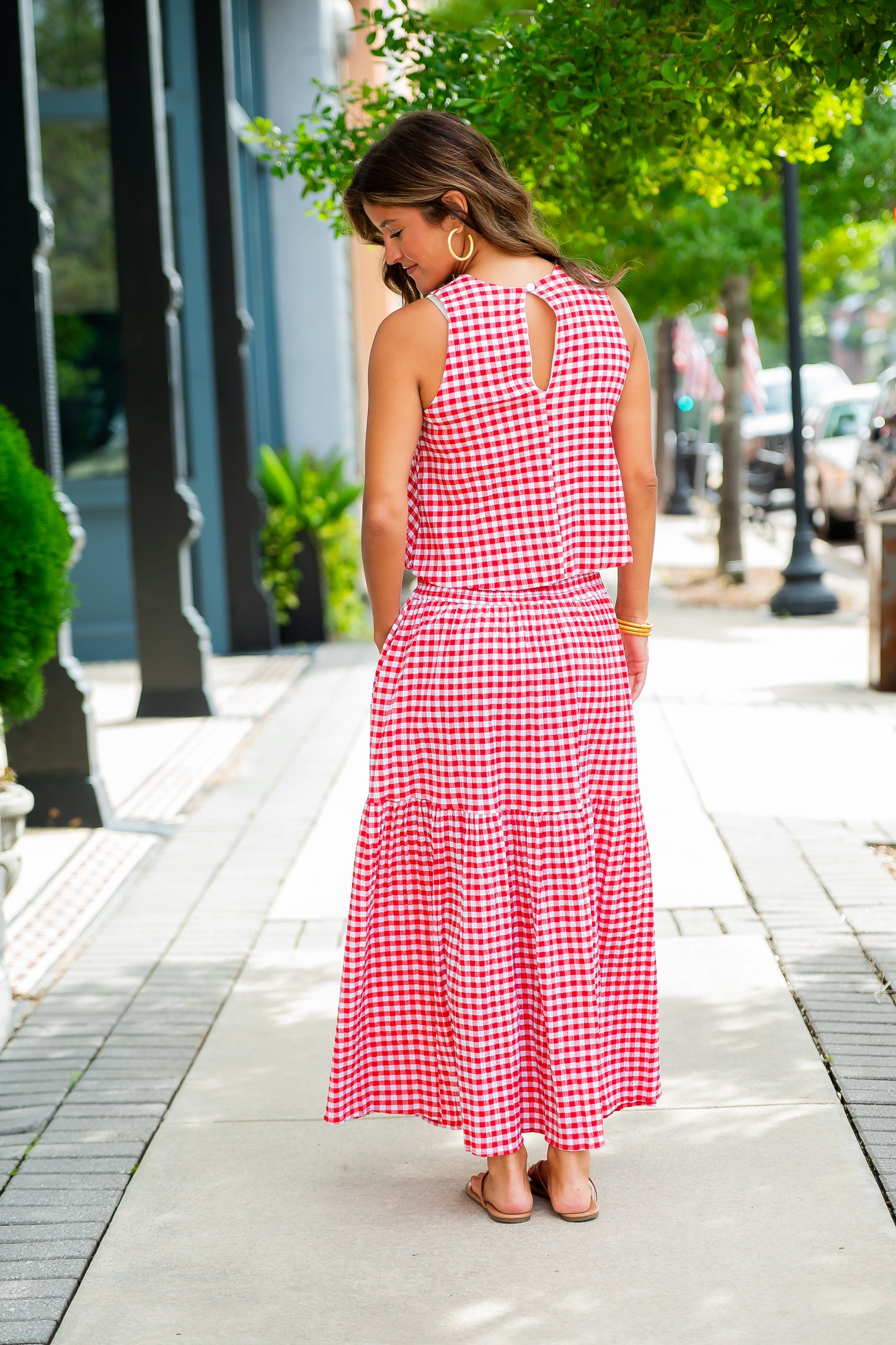Annie Red Gingham Skirt