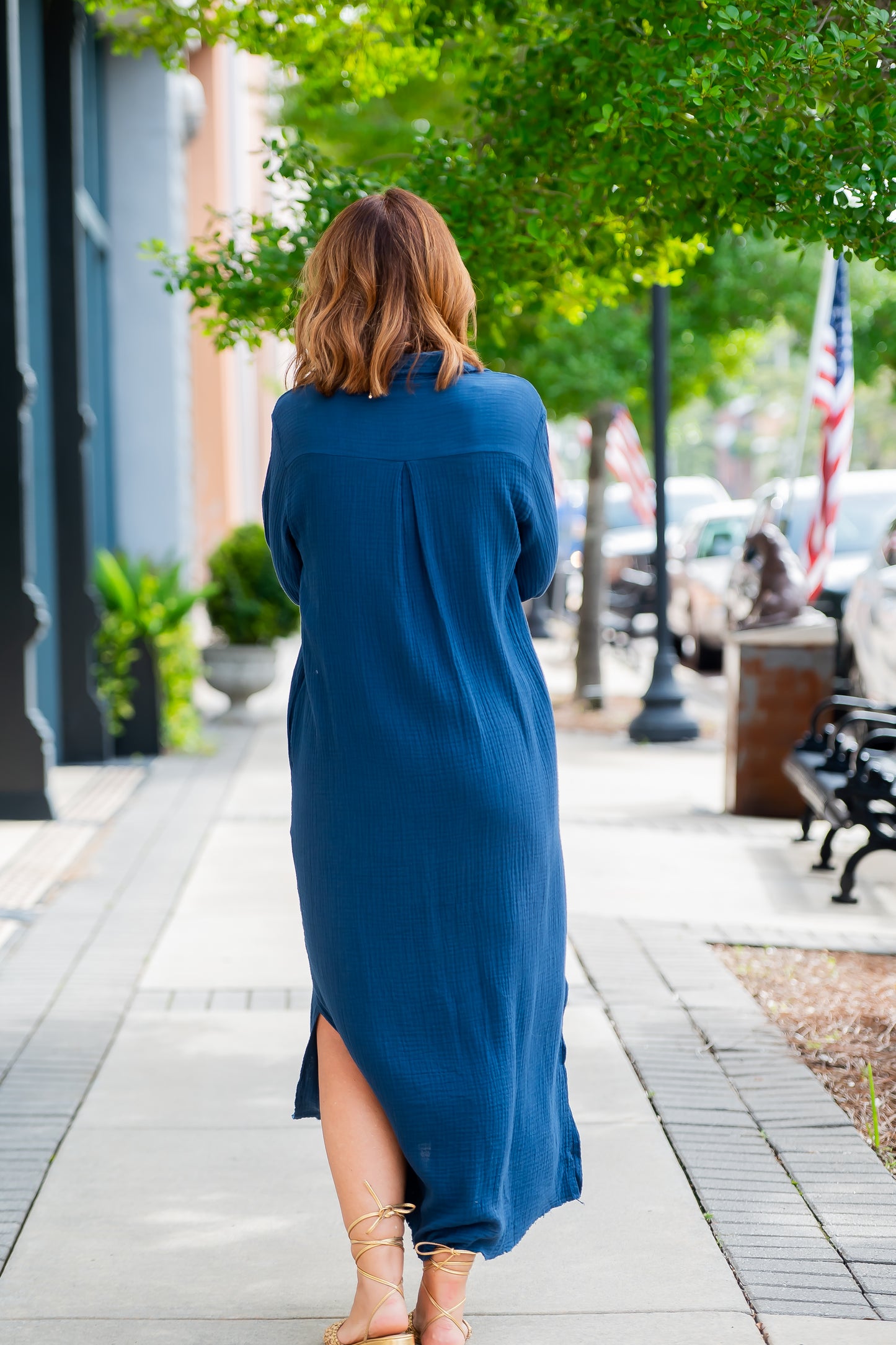 Kaia Shirt Dress-Navy