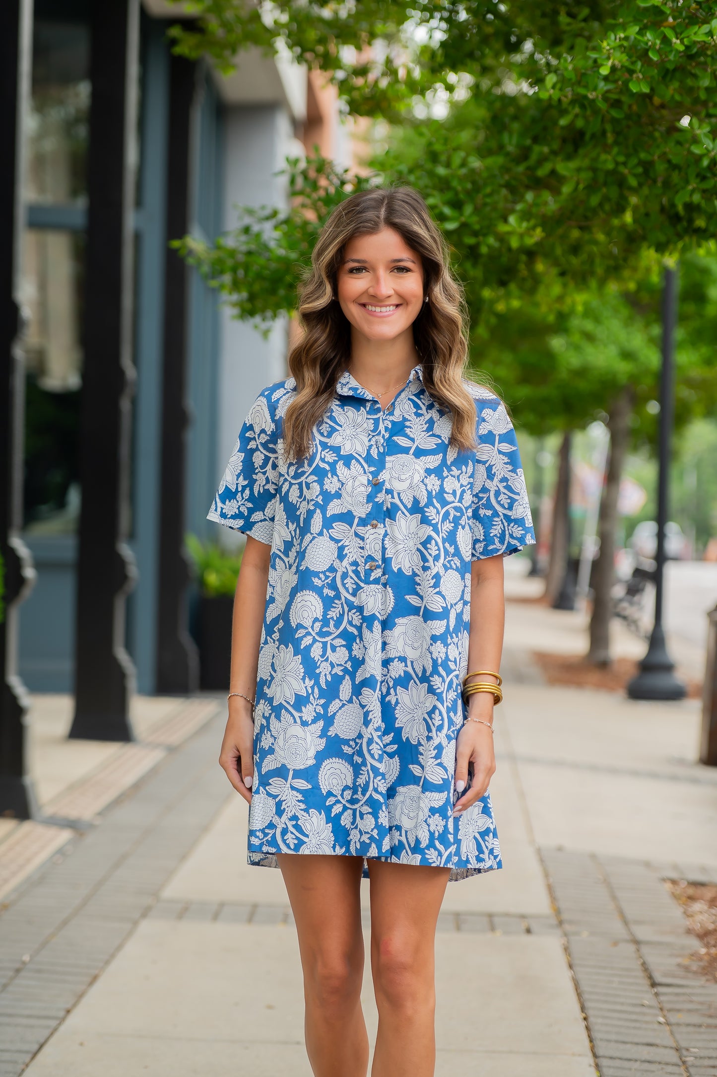 Remington Floral Print Button Down Dress