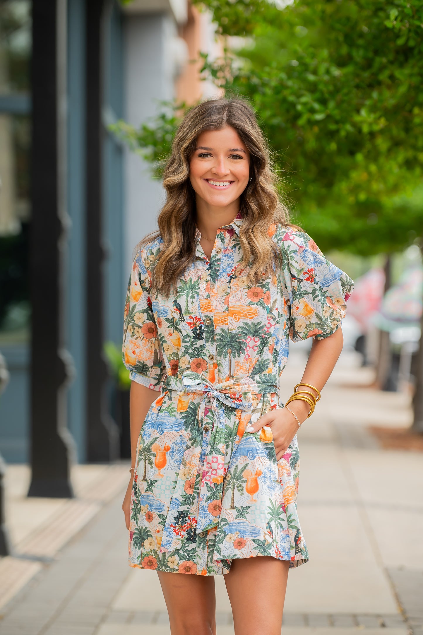 Monaco Cabana Crush Cotton Shirt Dress