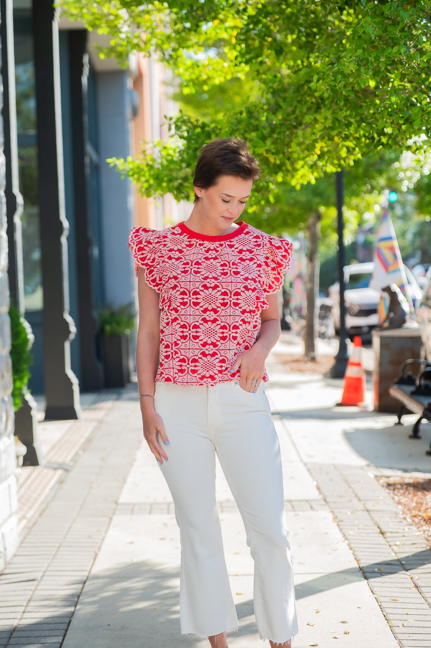 Elio Ruffle Sleeve Top