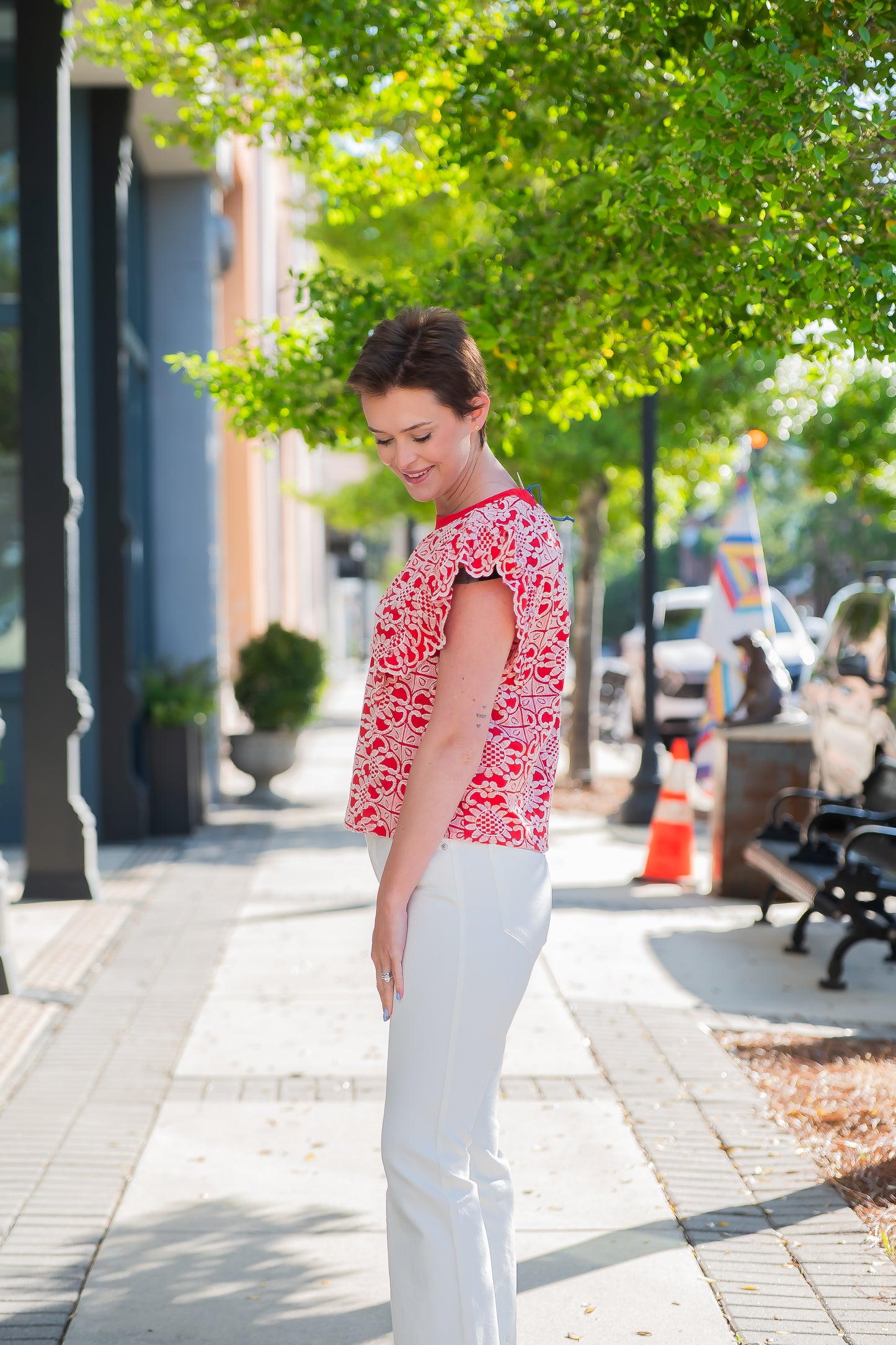 Elio Ruffle Sleeve Top