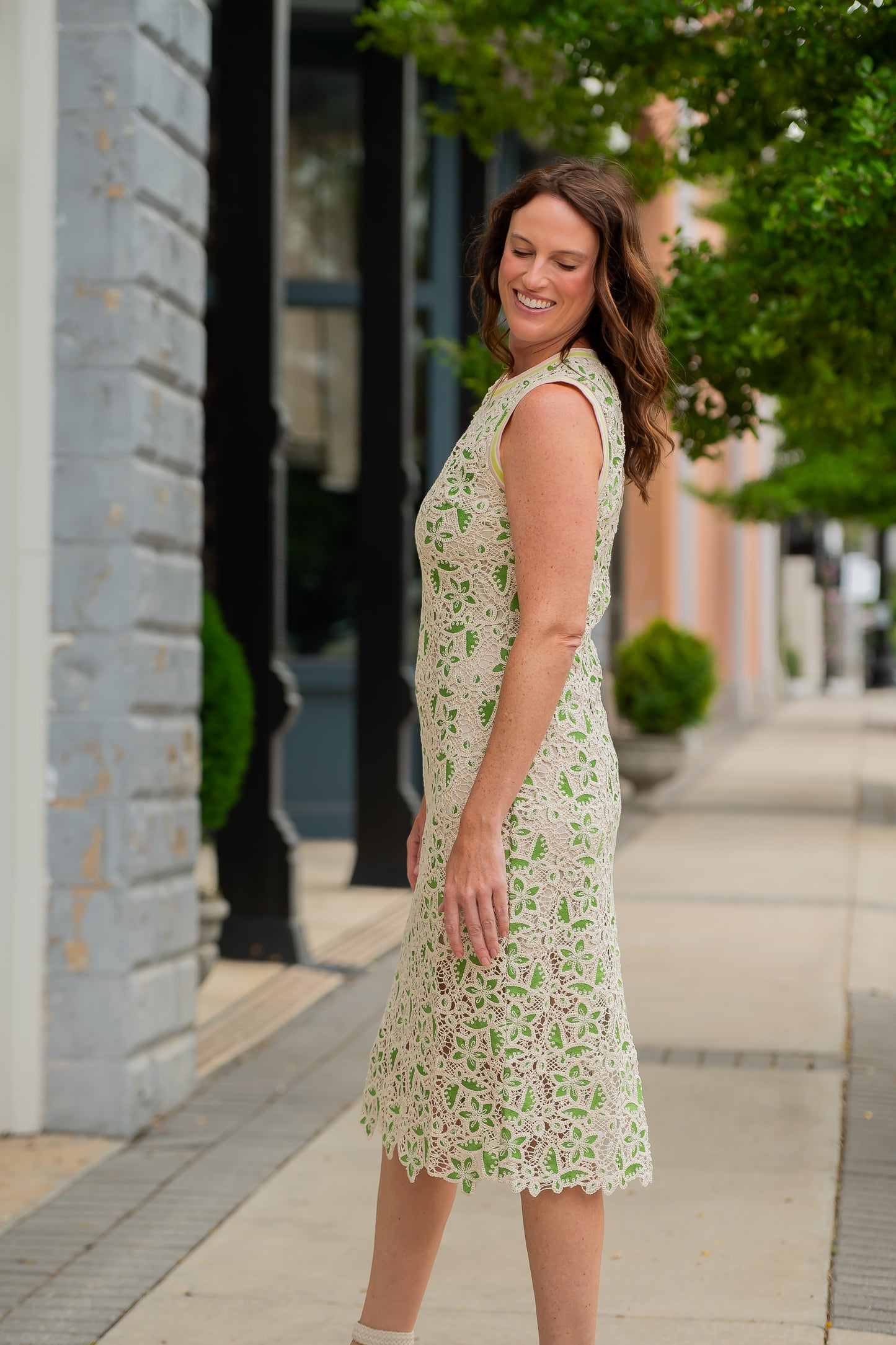 Arlow Green Crochet Dress