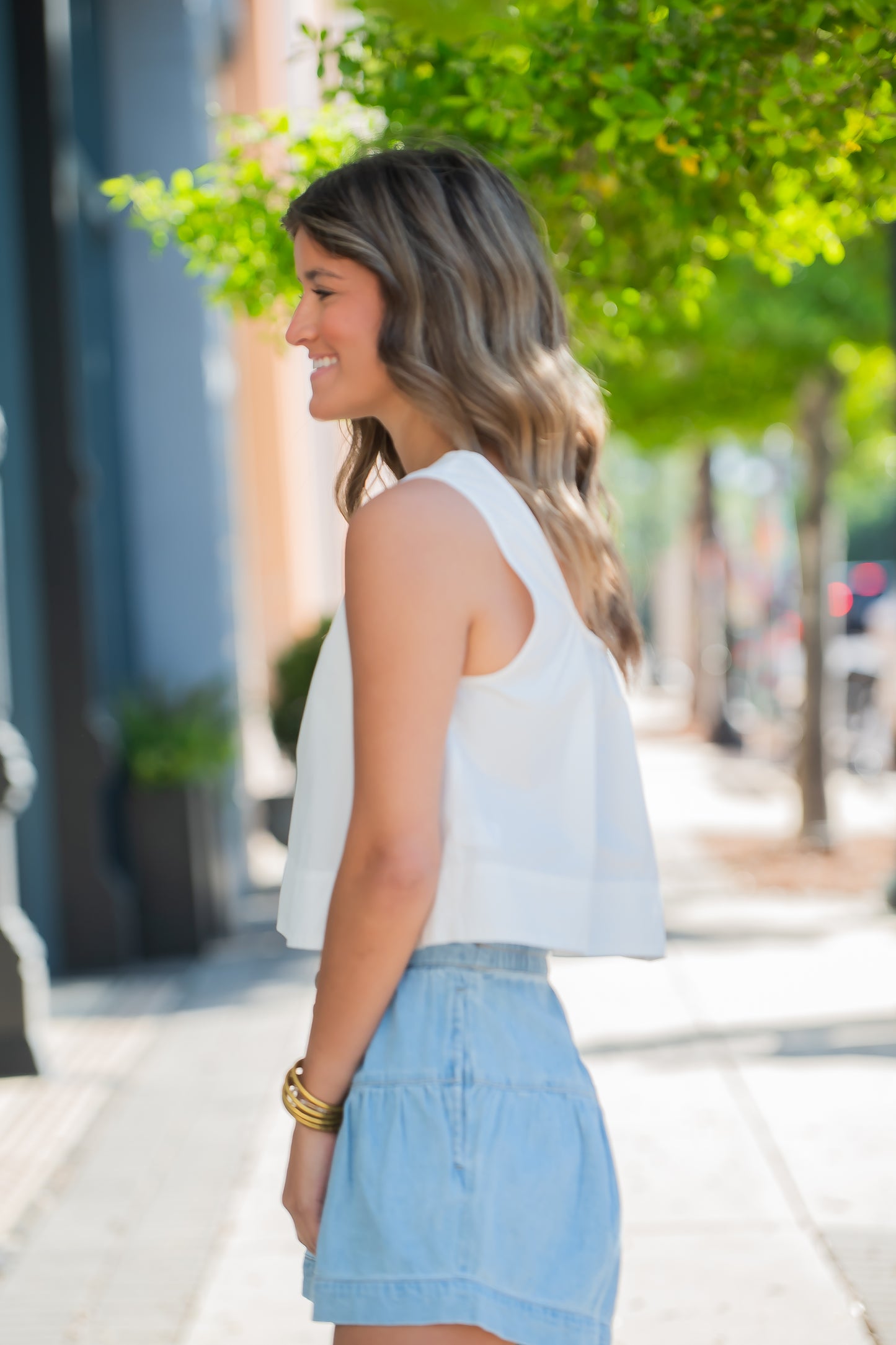 Los Angeles Slouchy Shorts With Shirred Detail