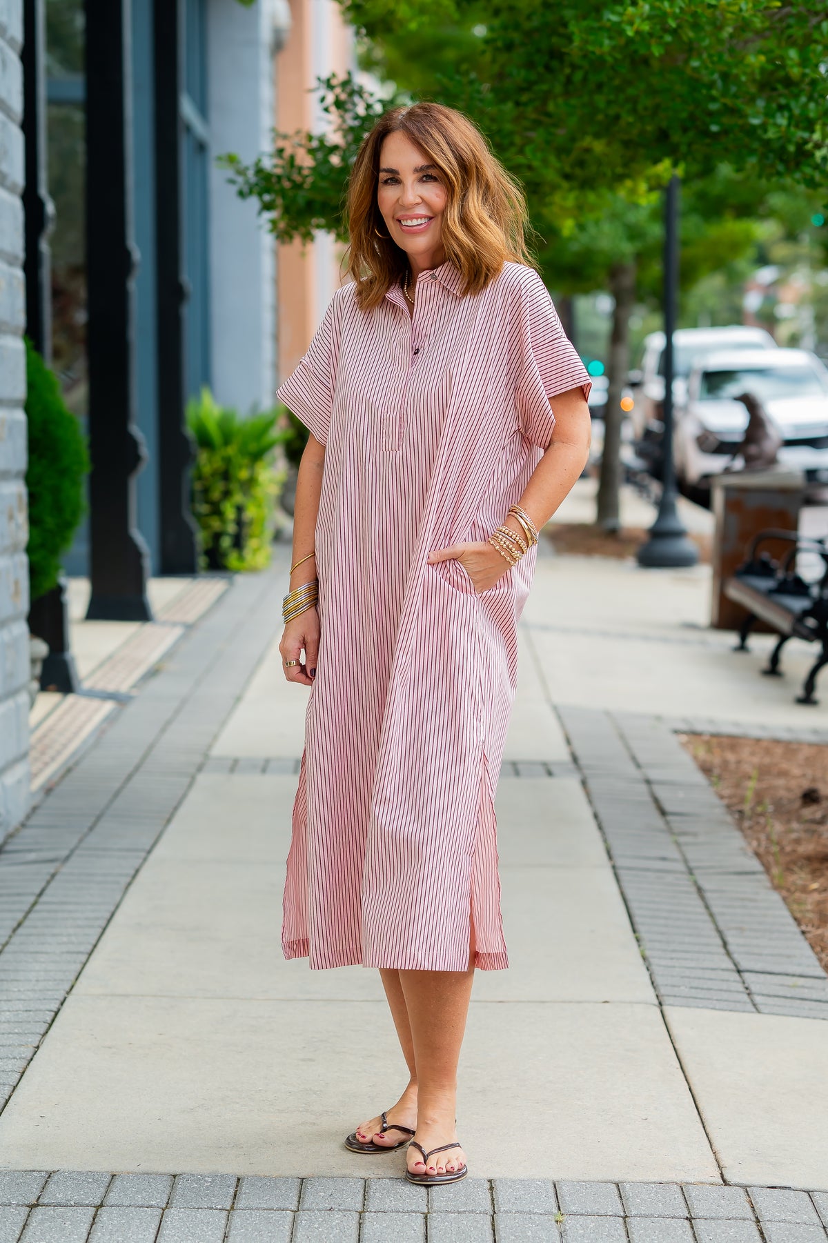 Ruby Pink Stripe Dress