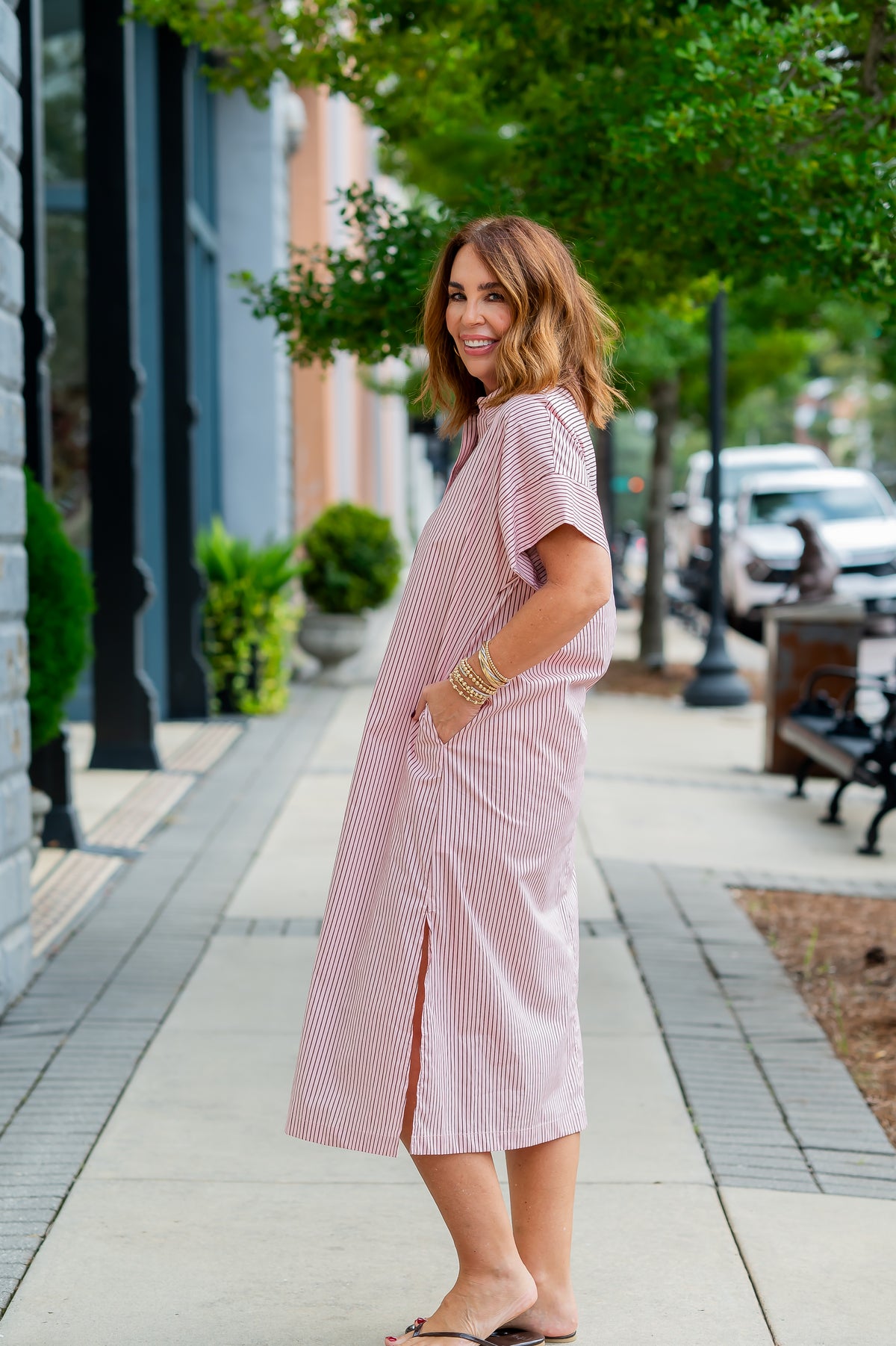 Ruby Pink Stripe Dress