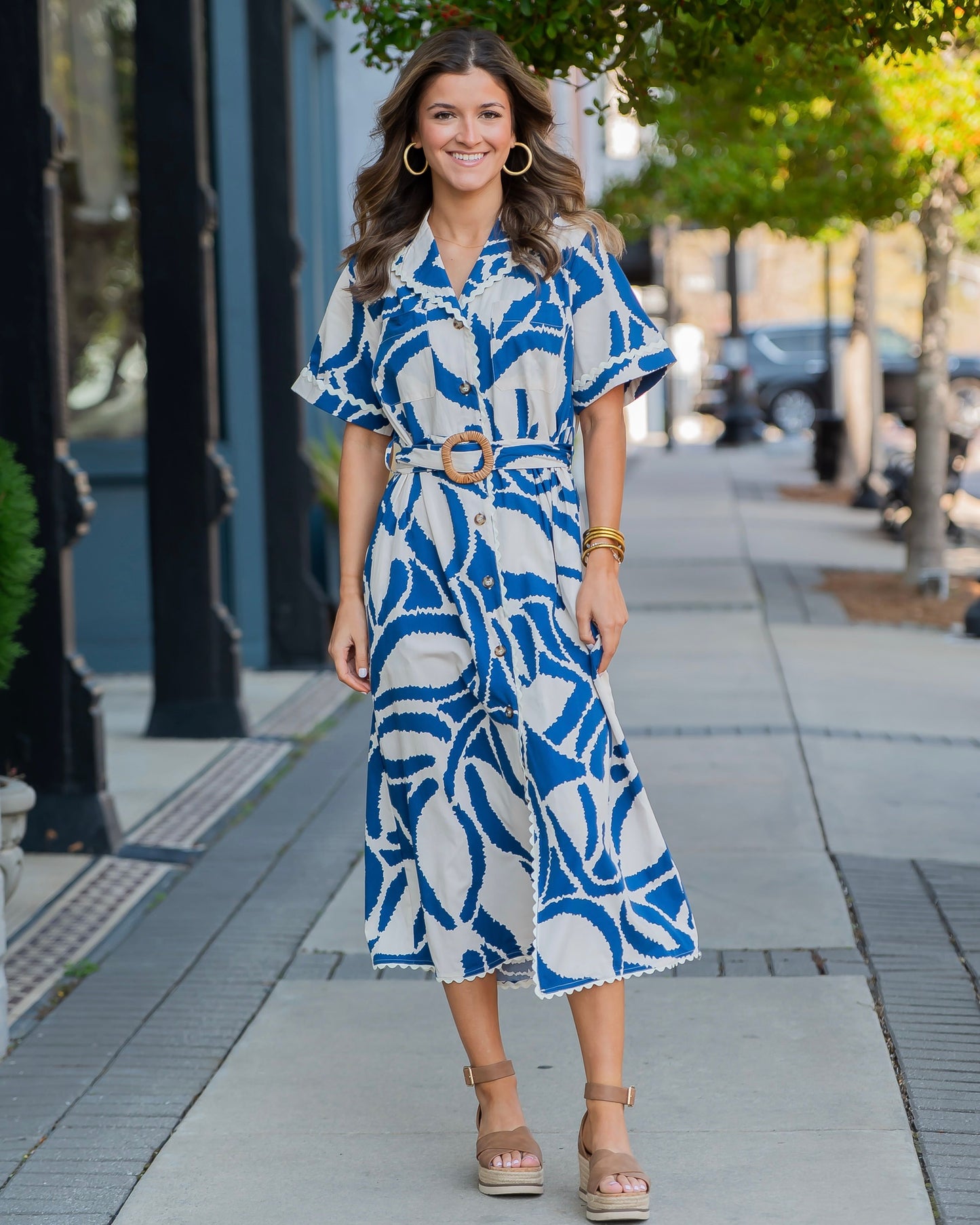 Set Sail Rattan Buckle Shirt Dress