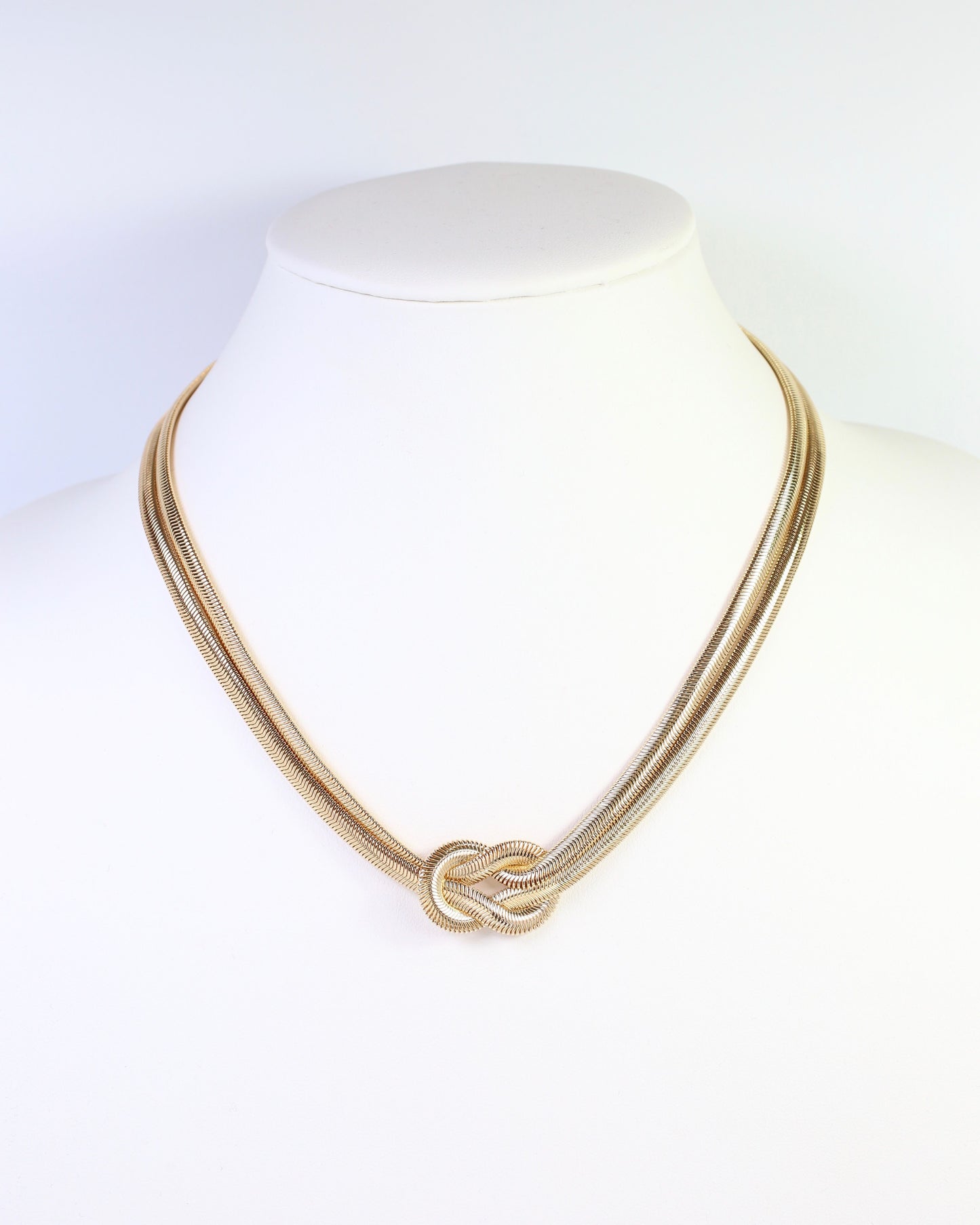 Mineola Layered Knot Chain Necklace Gold