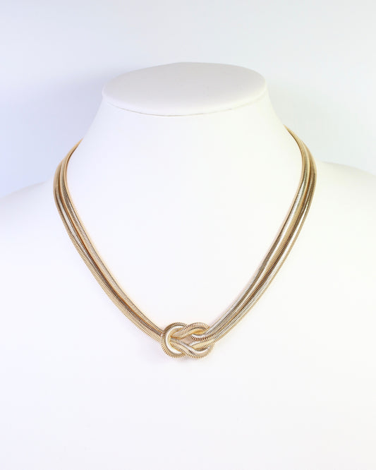Mineola Layered Knot Chain Necklace Gold