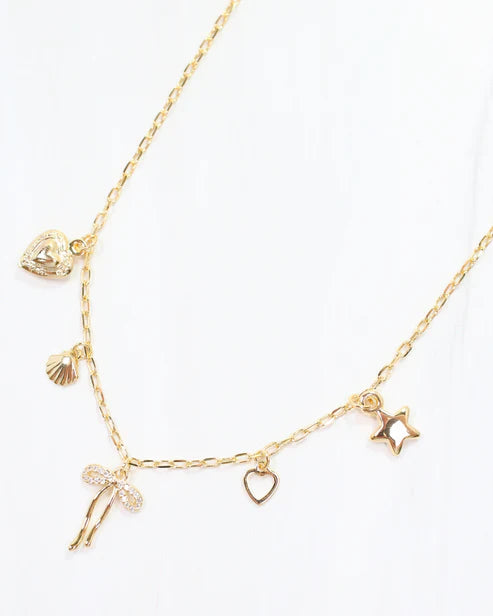 Tammy Charm Necklace Gold