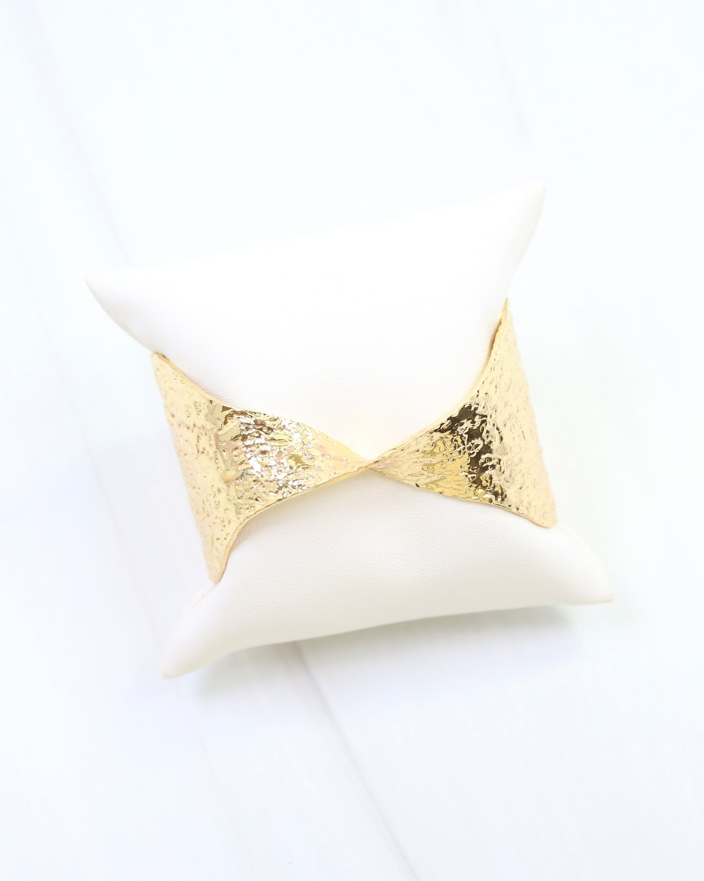 Nevah Textured Twist Cuff Bracelet WR Gold