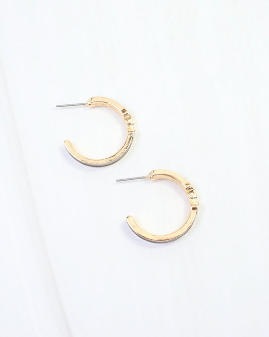 Kaylen Horsebit Hoop Earring Black