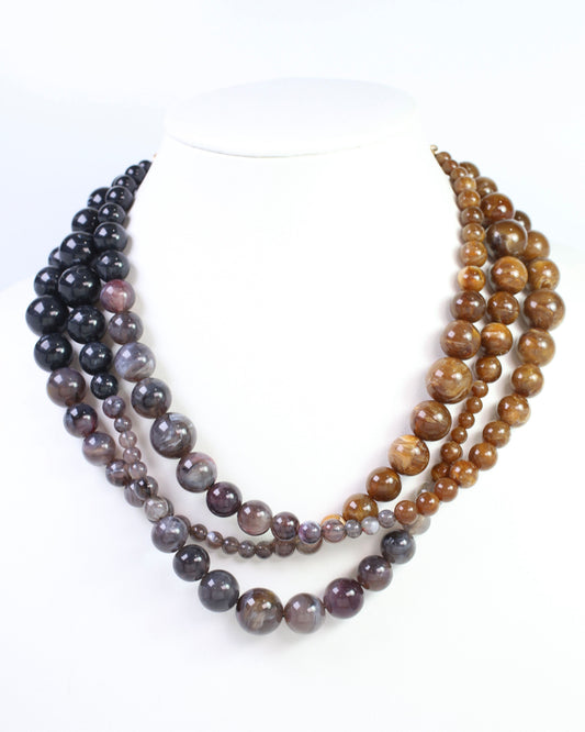Alexander Beaded Necklace Brown Multi