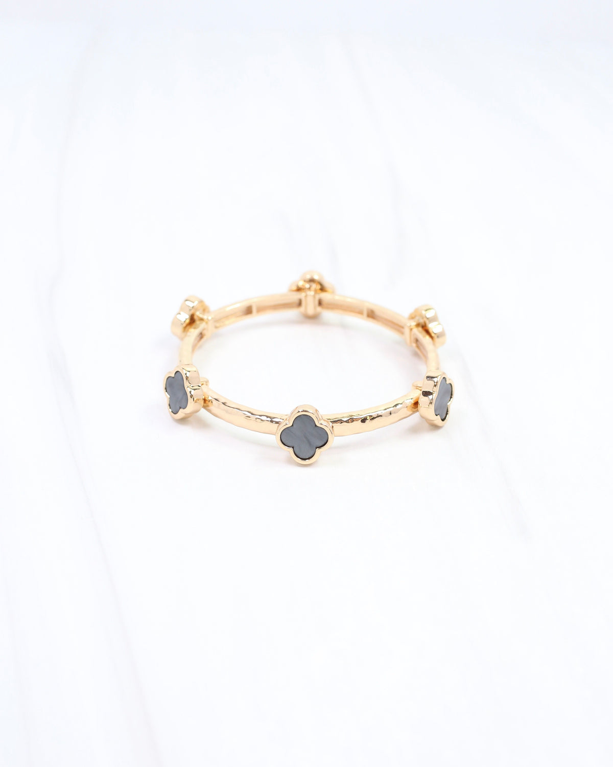 Reuben Clover Stretch Bracelet Gray