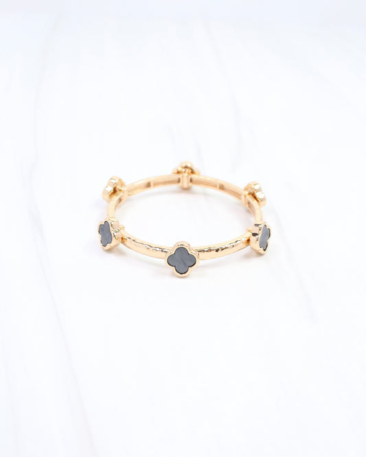 Reuben Clover Stretch Bracelet Gray
