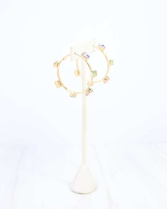 Kenneth Crystal Hoop Earring Lavender Multi