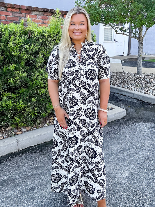 Shields Printed Puff Sleeve Maxi