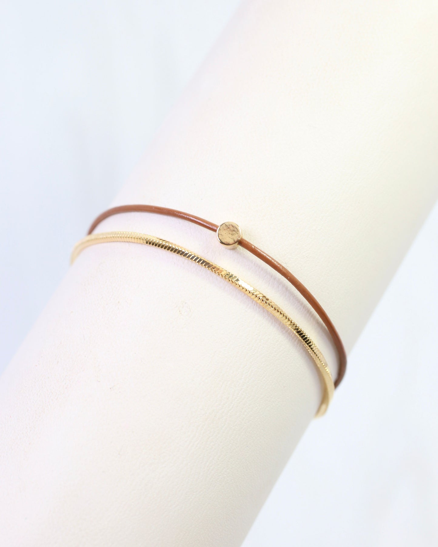 Paula Cord and Chain Bracelet Brown