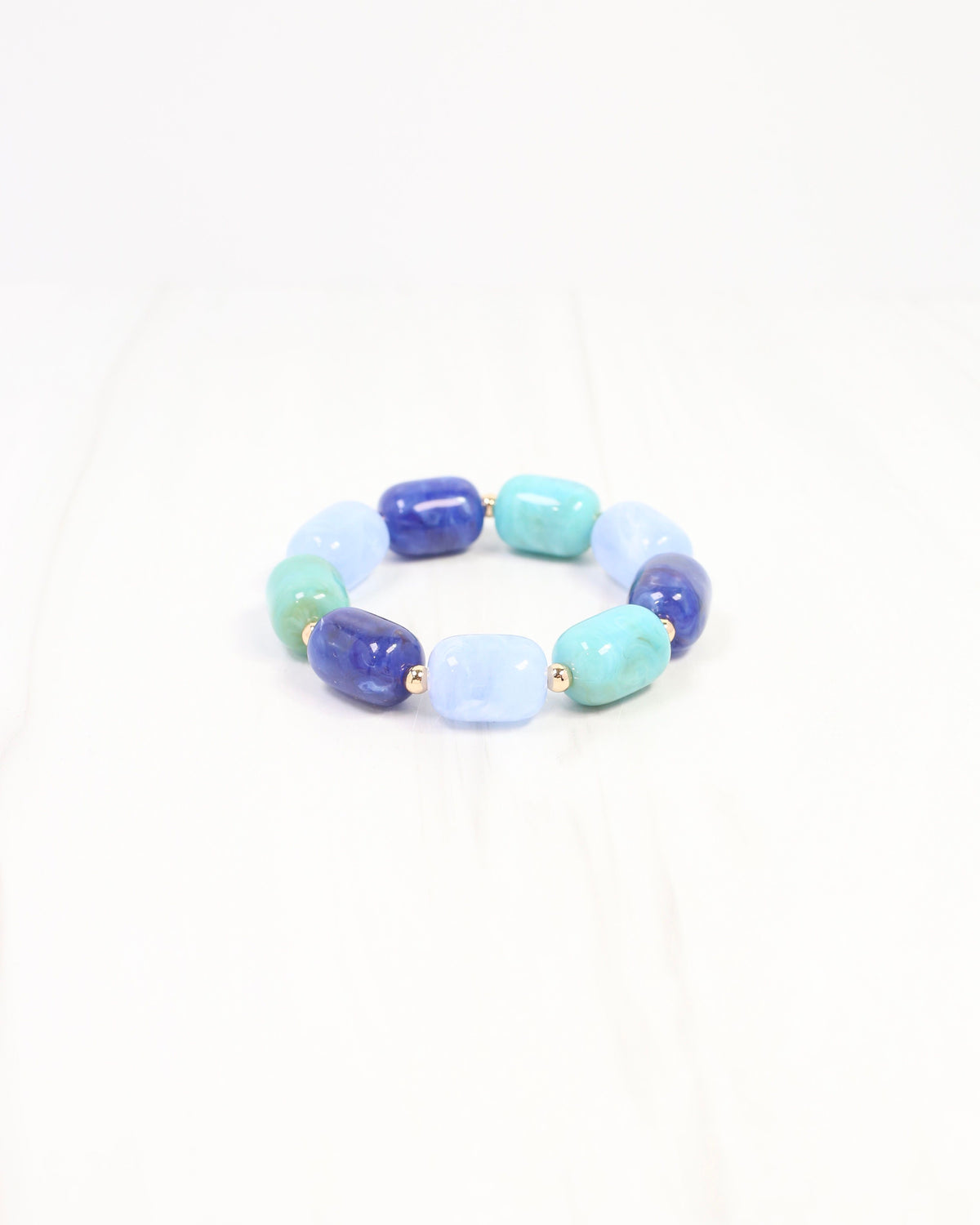 Penelope Beaded Stretch Bracelet Blue Multi