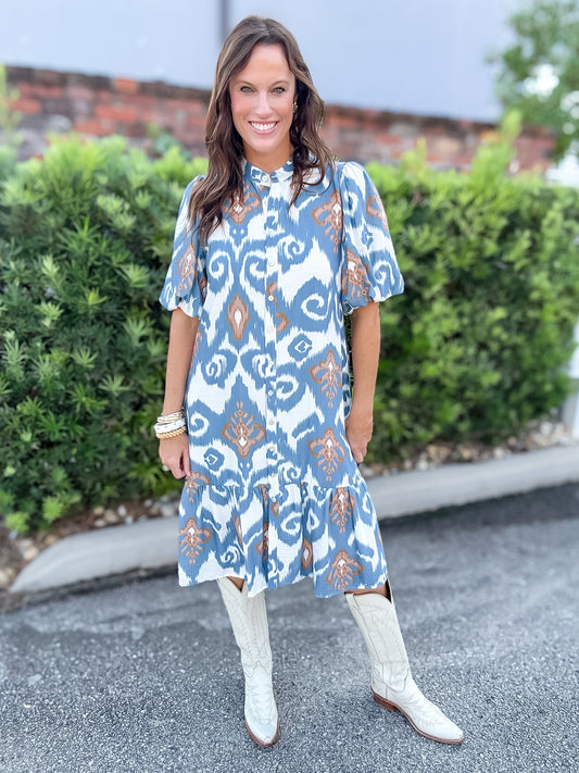 Mikayla Button Down Midi Dress
