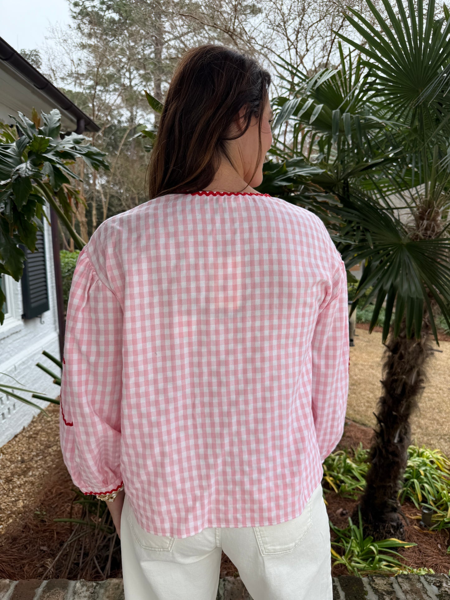 Cupid's Pick Baby Pink Gingham Heart Top