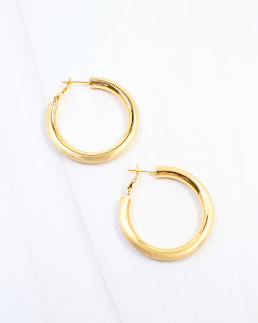 Plainfield Tubular Hoop Earring WR Gold