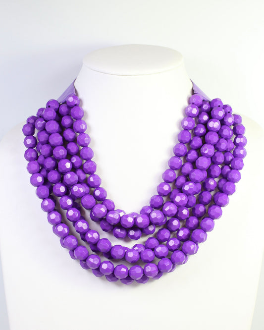 Cadence Layered Beaded Necklace Purple