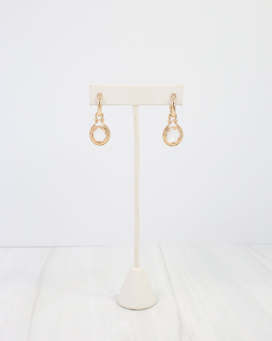 Medford Circular Drop Hoop Earring Clear
