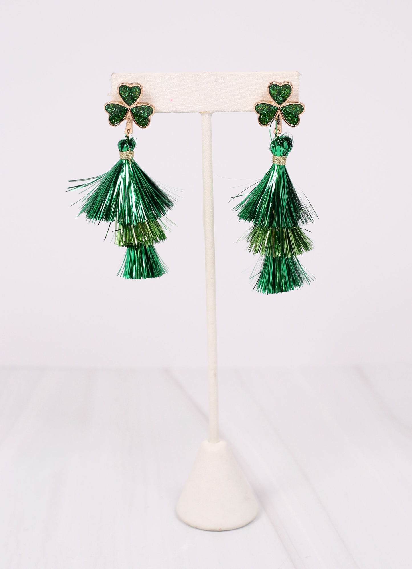 Clover Tassel Earring GREEN