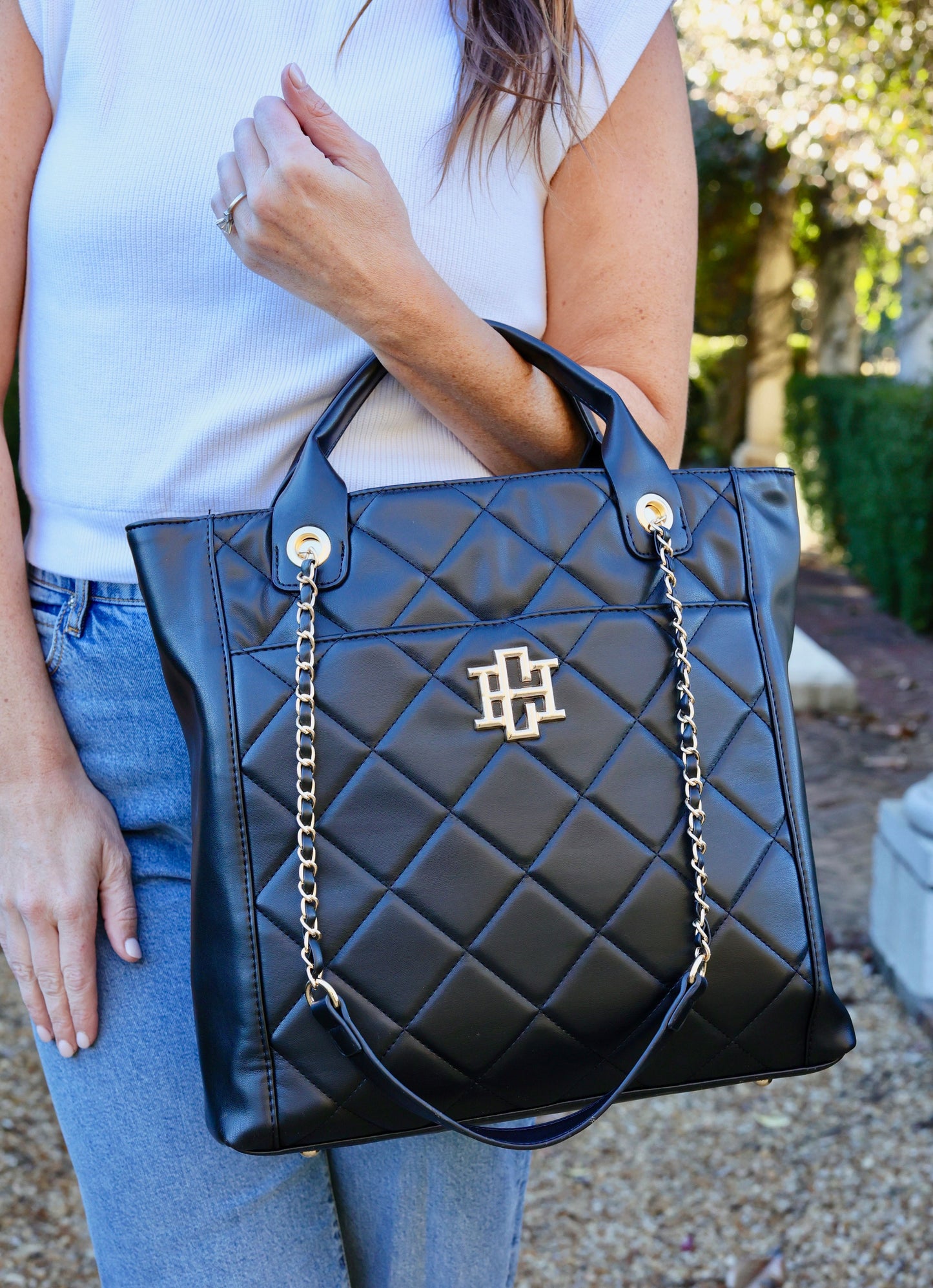 Kinzley Tote BLACK QUILTED LD