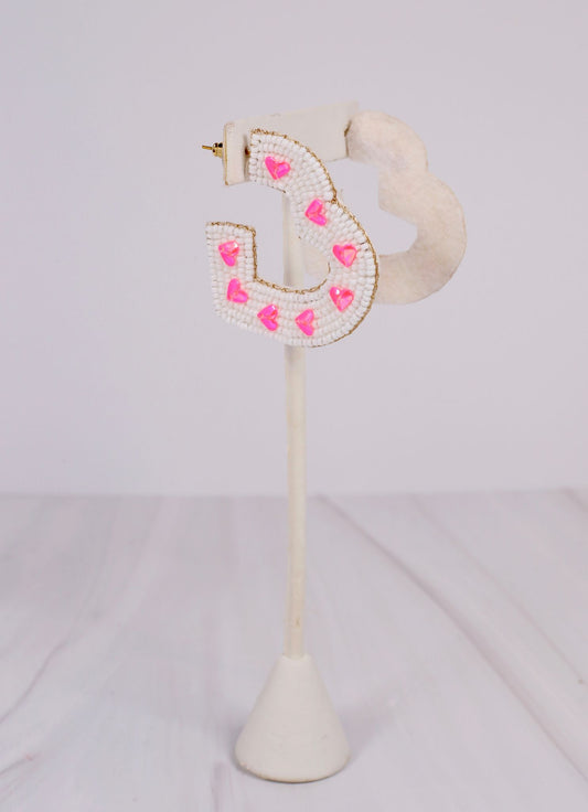 Ever After Heart Earring White