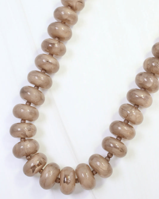 Davis Beaded Necklace Taupe