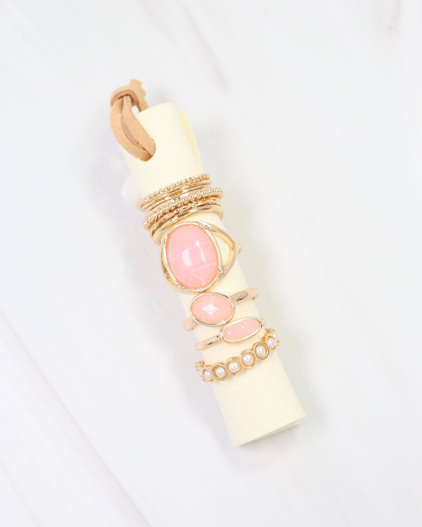 Faribault 12 Piece Ring Set Pink