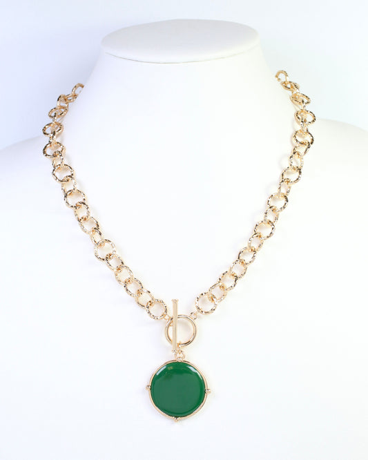 McKinley Pendant Toggle Necklace Green