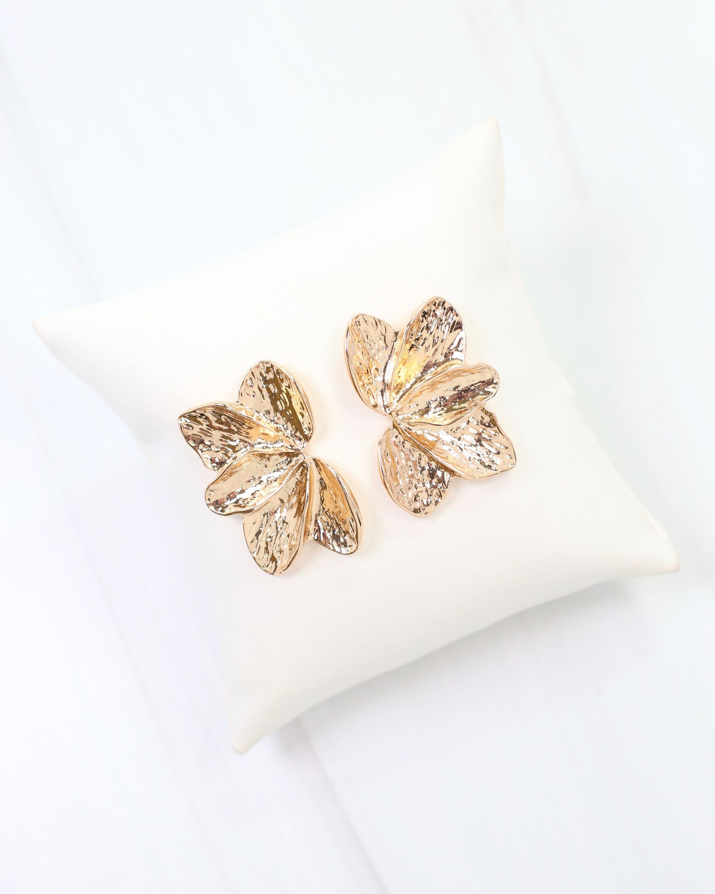 Berea Textured Petal Earring Gold