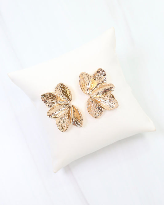 Berea Textured Petal Earring Gold