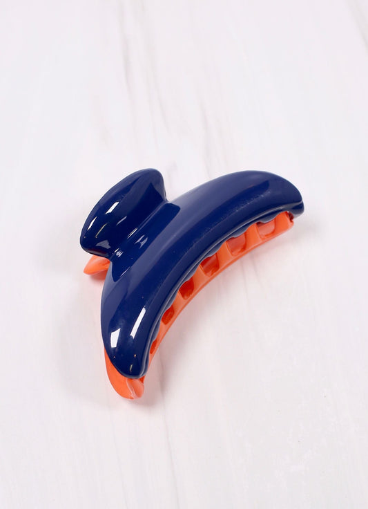 Mason Two Tone Hair Clip NAVY ORANGE