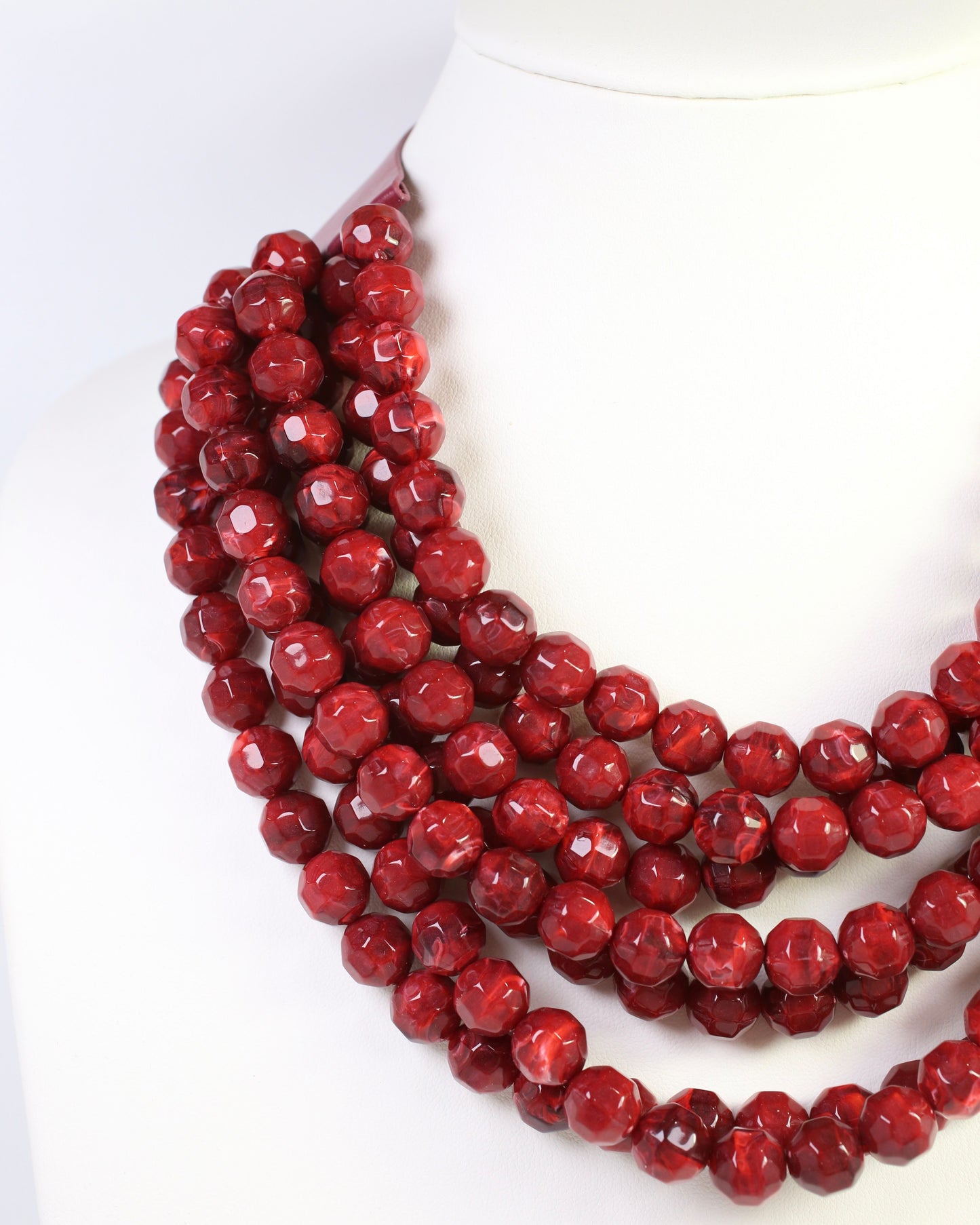 Cadence Layered Beaded Necklace Garnet