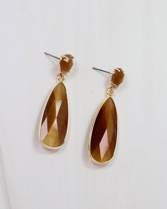 Jonsey Dangle Post Earring Brown