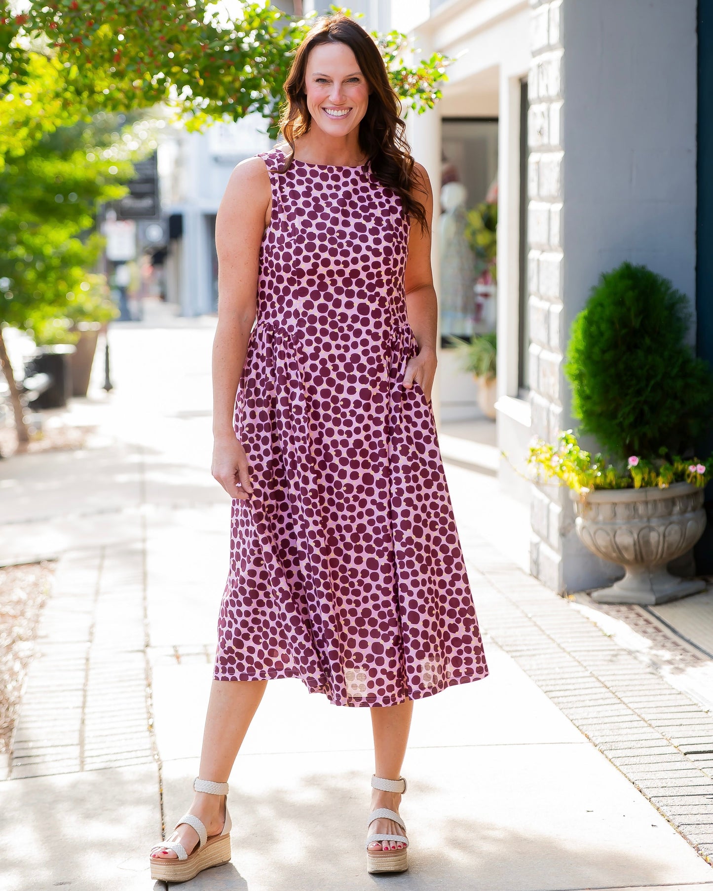 Juniper Sleeveless Polka Dot Dress