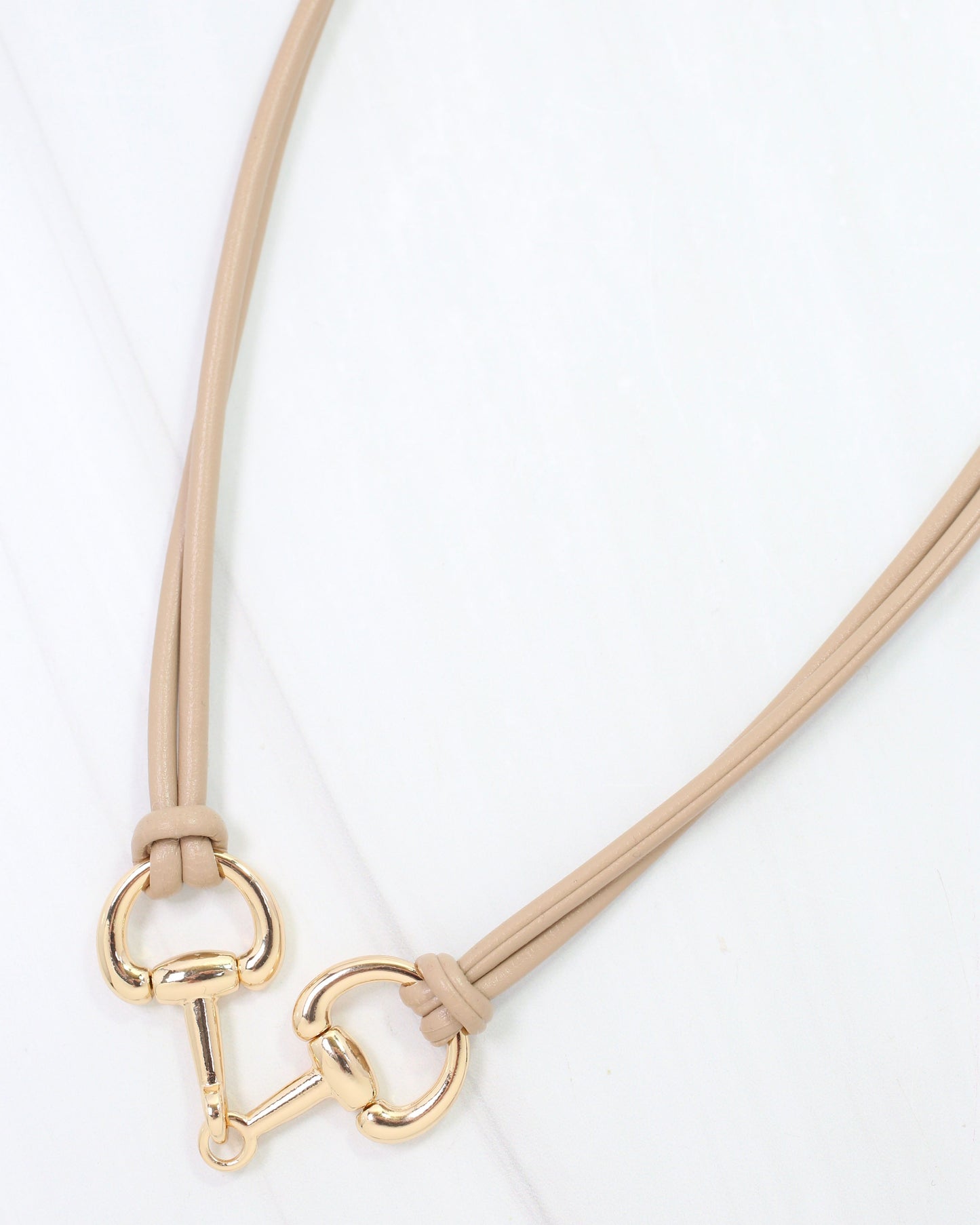 Ellery Horsebit Cord Necklace Tan