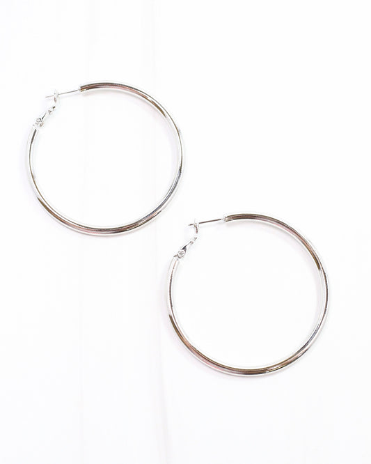 Lucille Hoop Earring Shiny Silver