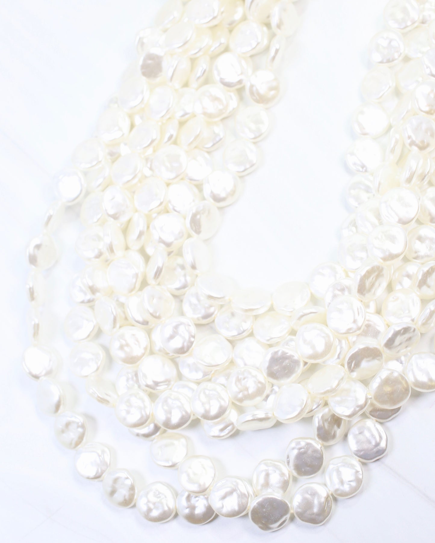 Hancock Multi Layered Pearl Necklace Cream