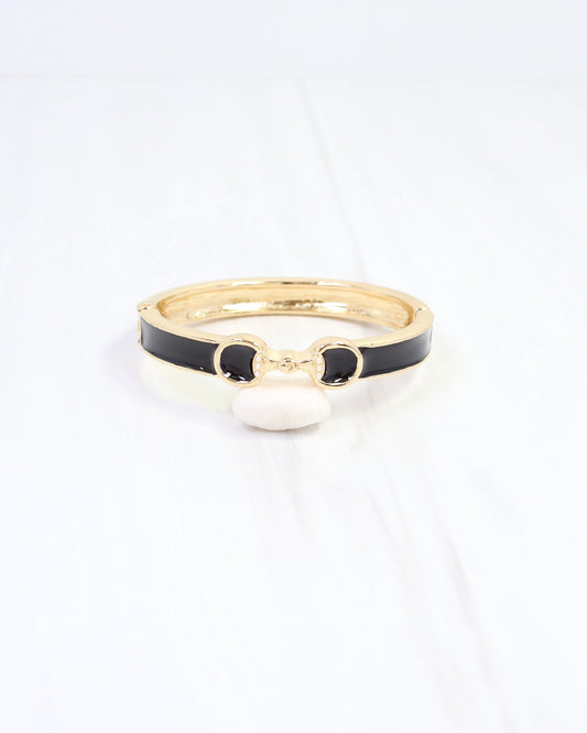 Kaylen Horsebit Hinged Bracelet Black