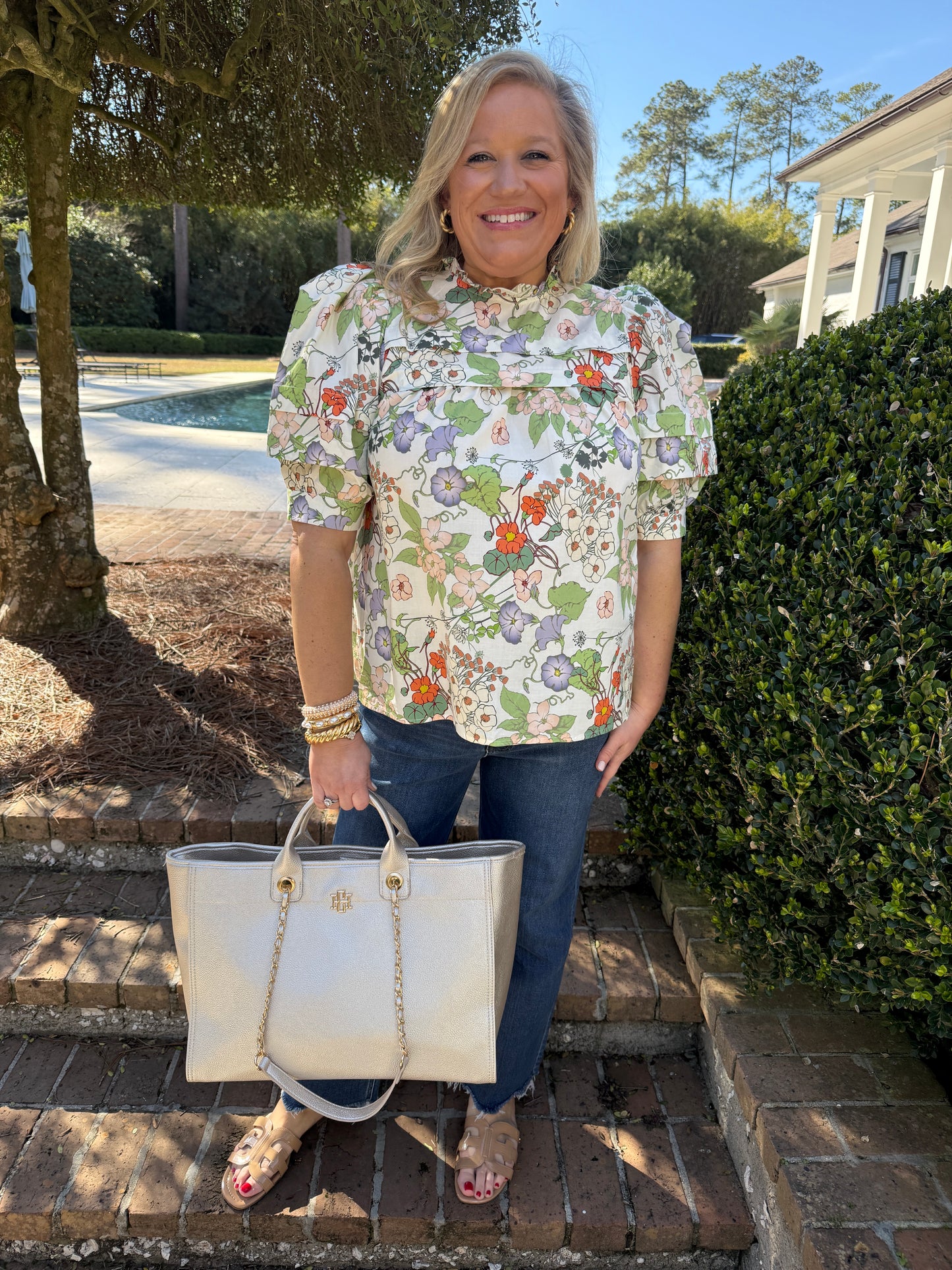 Eve Green Floral Print Top