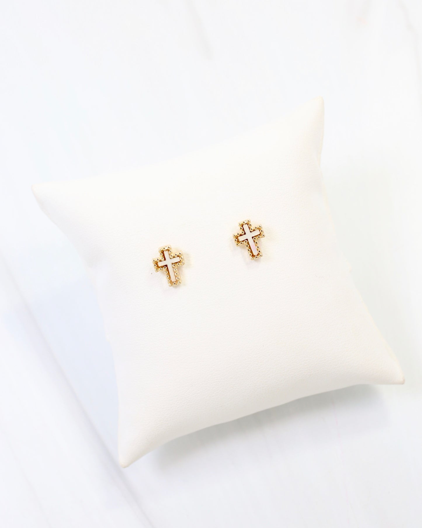 Midland Cross Stud Earring Mother Of Pearl