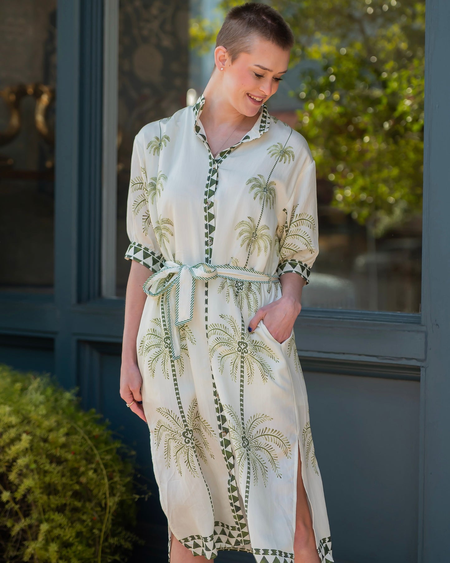 Briar Palm Tree Printed Dress